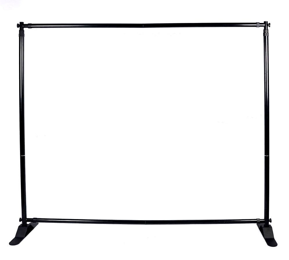 telescoping aluminum banner display stand 10 feet wide by 8 feet high